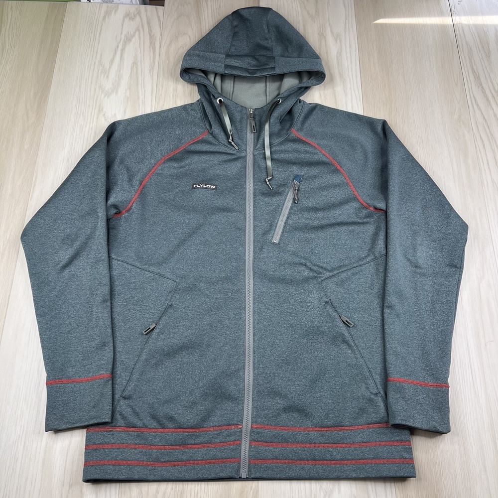 Flylow Full Zip Hoodie Mens Size M Medium Heathered Green